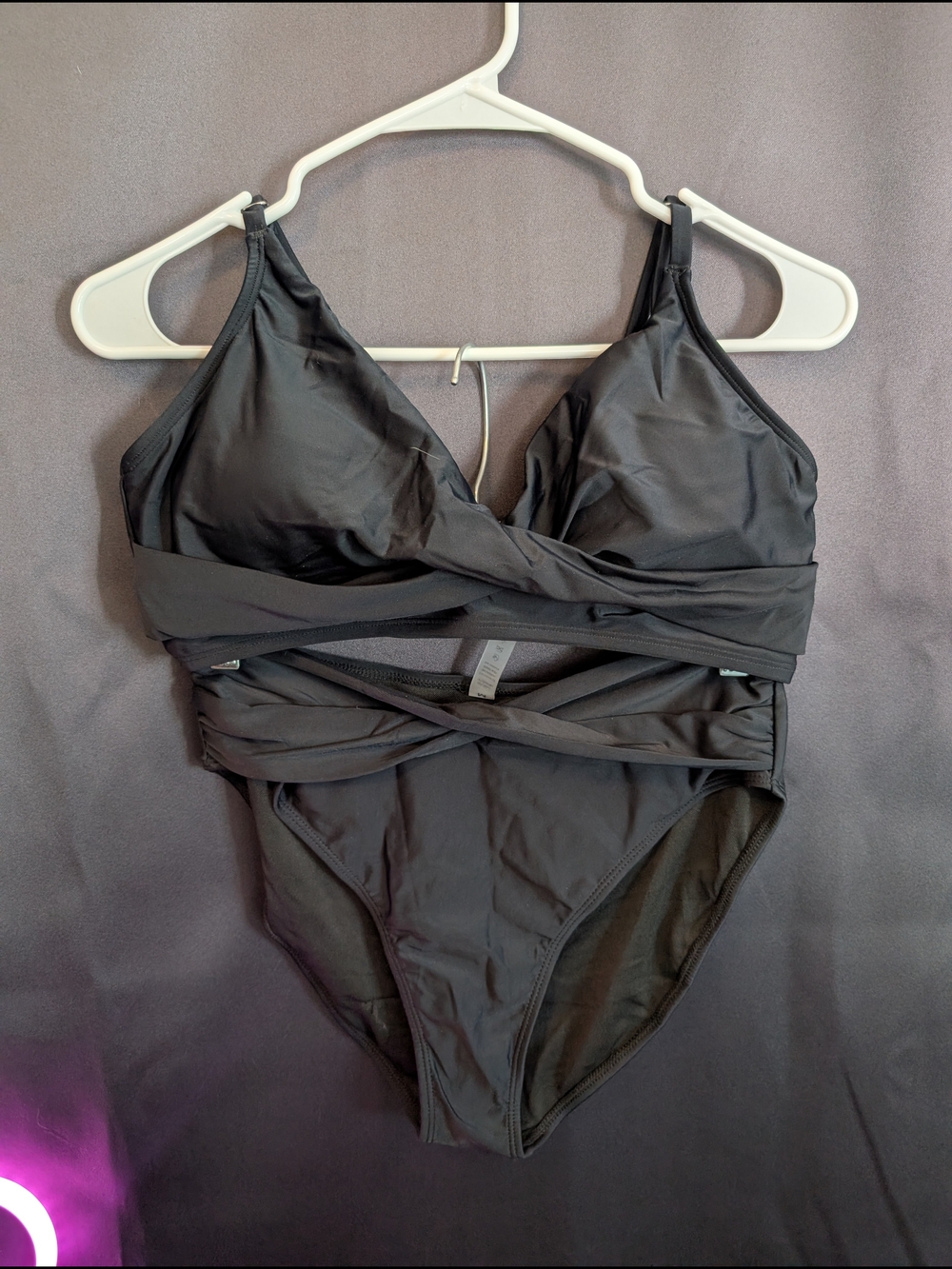 Black Wrap Two-Piece Swimsuit BRAND NEW  High waist Full Coverage